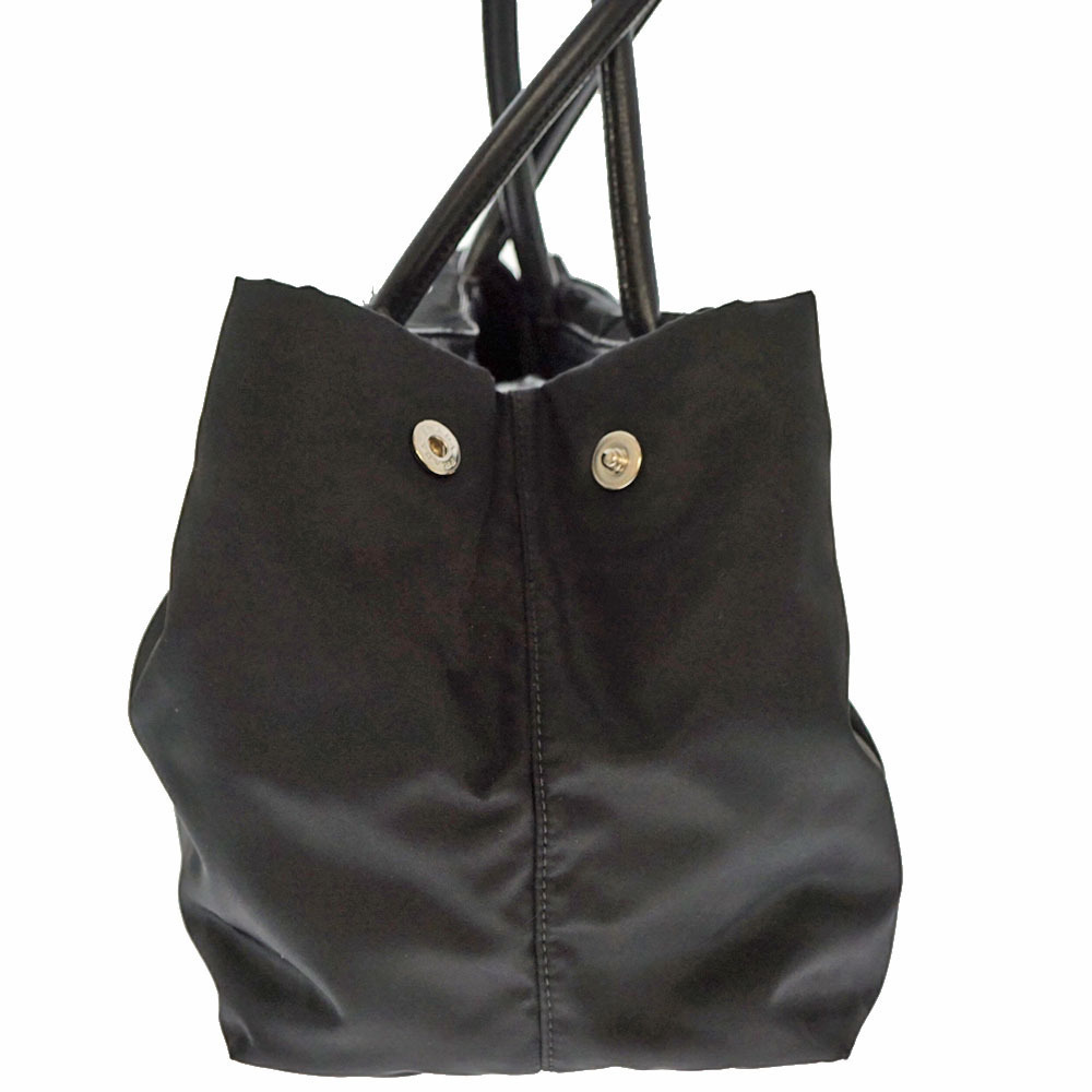 PRADA Tote Bag Pocono Black Leather Rion Motif - Picture 5 of 11